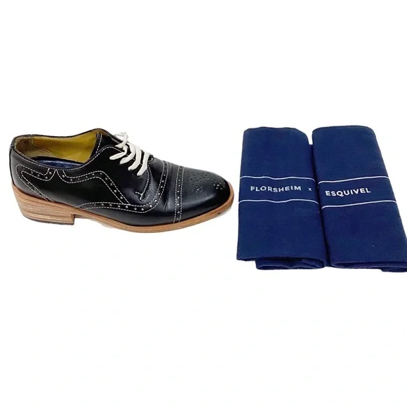 FLORSHEIM x ESQUIVEL Black Leather Oxford Shoes 6 $600